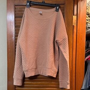 90 Degree By Reflex Quilted Brown Sweater